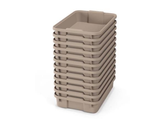 Image de 12 petits bacs plastiques - beige éco - 12
