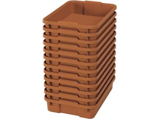 Image de 12 petits bacs en plastique Optima - éco sienne