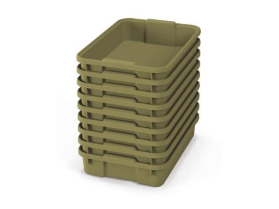 Image de 9 petits bacs en plastique Optima - éco vert clair