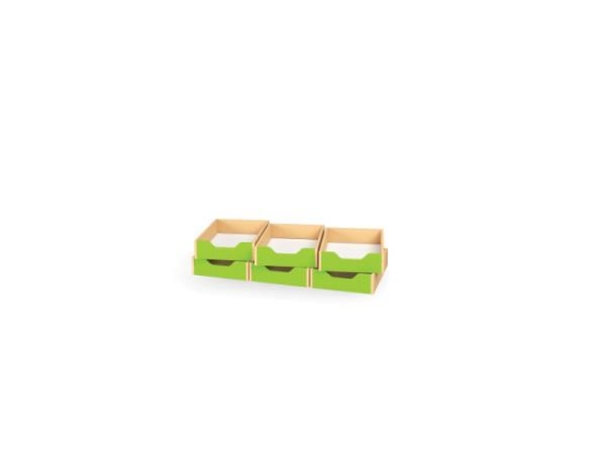 Image de 6 petits bacs en bois - Vert