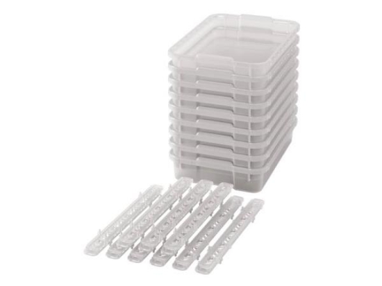 Image de 9 petits bacs en plastique avec glissières - Transparent