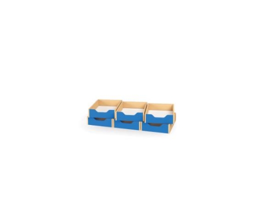 Image de 6 petits bacs en bois - Bleu
