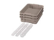 Image de Petits bacs en plastique avec glissières - eco beige - 03