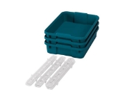 Image de Petits bacs en plastique avec glissières - eco bleu-vert - 06