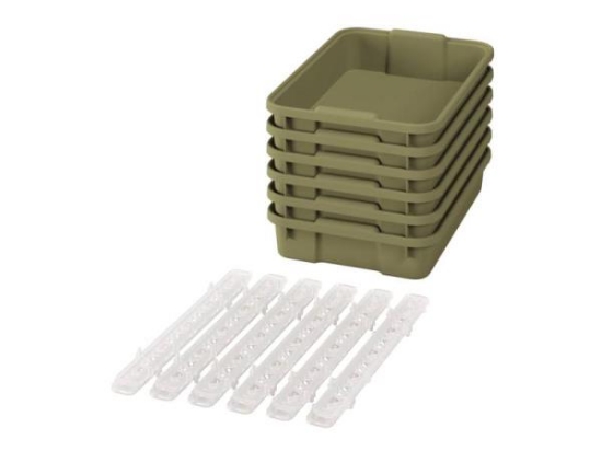 Image de Petits bacs en plastique avec glissières - eco vert clair - 06