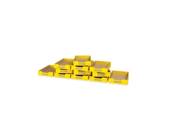 Image de 12 petits bacs en MDF - Jaune