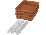 Image de Petits bacs en plastique avec glissières - eco sienna - 03