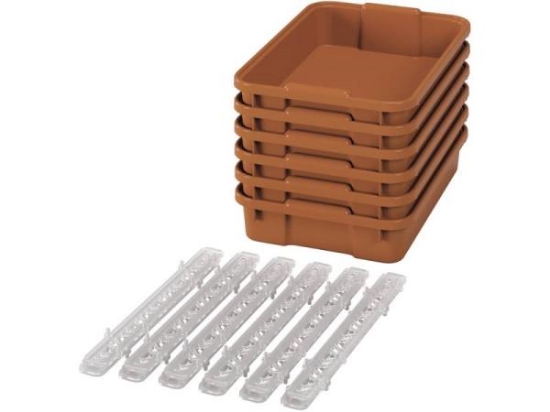 Image de Petits bacs en plastique avec glissières - eco sienna - 06