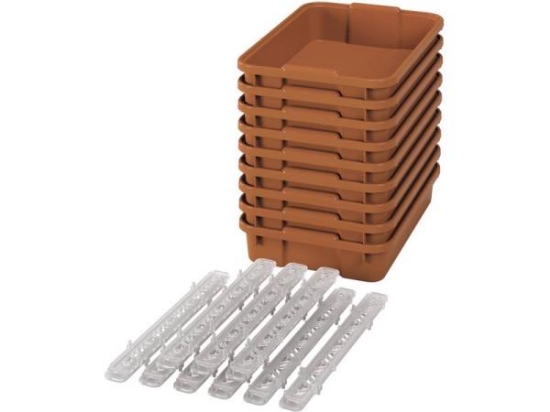 Image de Petits bacs en plastique avec glissières - eco sienna - 09