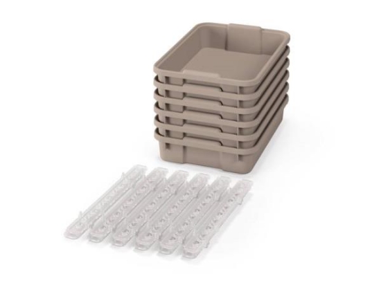 Image de Petits bacs en plastique avec glissières - eco beige - 06