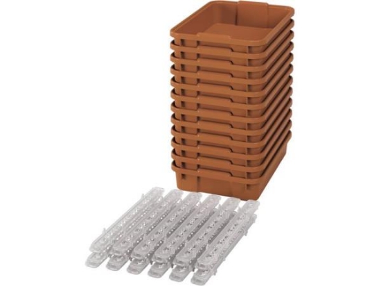 Image de Petits bacs en plastique avec glissières - eco sienna - 12