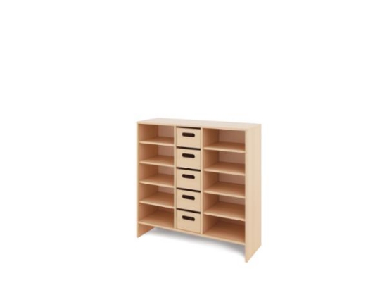Image de Meuble de rangement X avec tablettes + bacs en MDF profonds - Eko