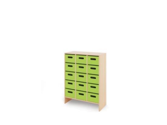 Image de Meuble de rangement X avec bacs en MDF profonds - vert