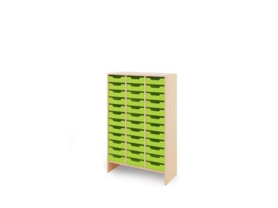 Image de Meuble de rangement XL avec bacs MDF peu profonds - Vert