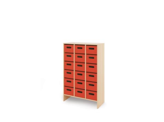 Image de Meuble de rangement XL avec bacs en MDF profonds - Rouge