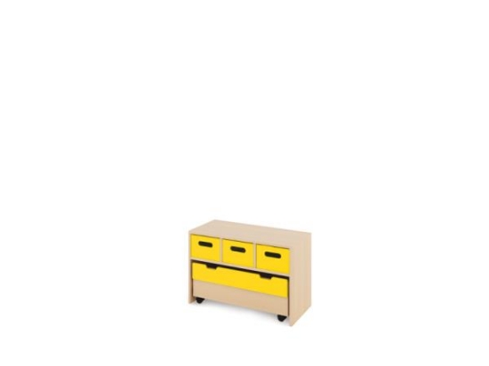 Image de Meuble de rangement S avec bacs en MDF profonds + bac - Jaune
