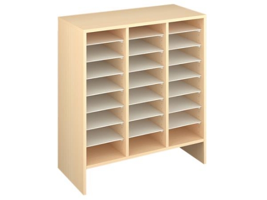 Image de Meuble de rangement L à 24 casiers - Hêtre