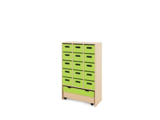 Image de Meuble de rangement XL avec bacs profonds en bois + bac - Vert