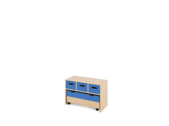 Image de Meuble de rangement S avec bacs en MDF profonds + bac - Bleu