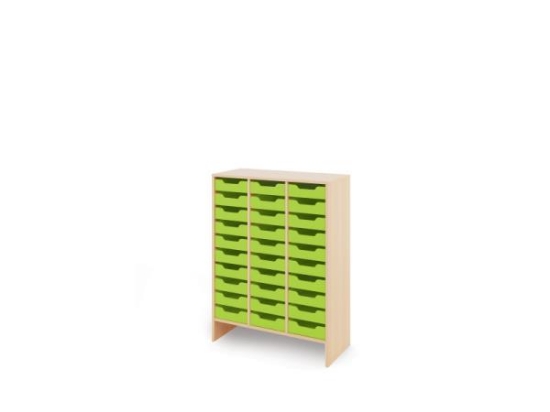 Image de Meuble de rangement X avec bacs en MDF peu profonds - Vert