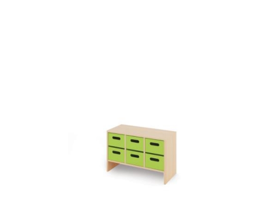 Image de Meuble de rangement S avec bacs en MDF profonds - vert