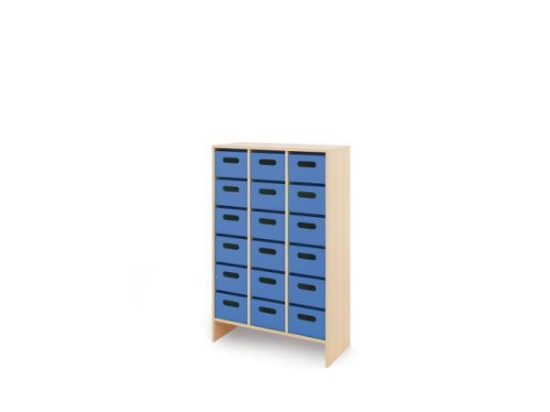 Image de Meuble de rangement XL avec bacs en bois profonds - Bleu