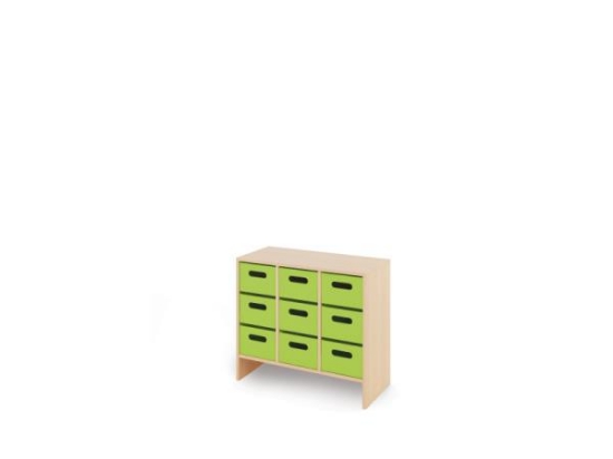 Image de Meuble de rangement M avec bacs en MDF profonds - Vert