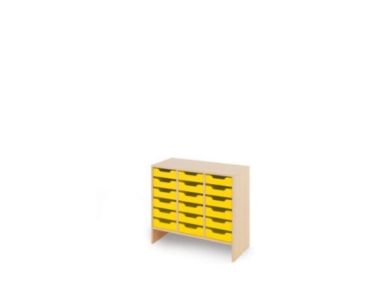 Image de Meuble de rangement M avec bacs peu profonds en MDF - Jaune