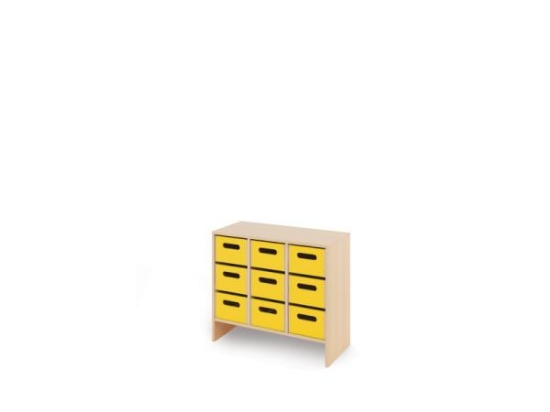 Image de Meuble de rangement M avec bacs profonds en MDF - Jaune