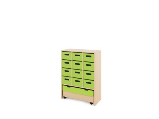 Image de Meuble de rangement X avec bacs en MDF profonds + caisse - Vert