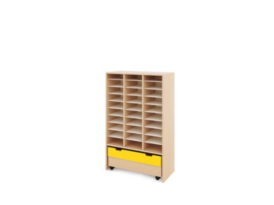 Image de Meuble de rangement XL à compartiments avec bac de rangement - Jaune
