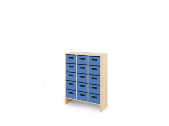 Image de Meuble de rangement X avec bacs profonds en MDF - Bleu