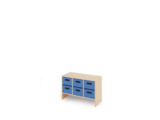 Image de Meuble de rangement S avec bacs profonds en MDF - Bleu