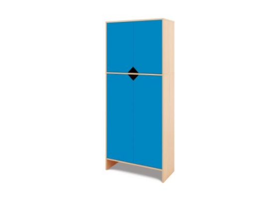 Image de Meuble de rangement haut + portes inférieures et supérieures - Bleu