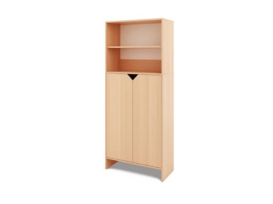 Image de Armoire de rangement haute avec portes basses - hêtre