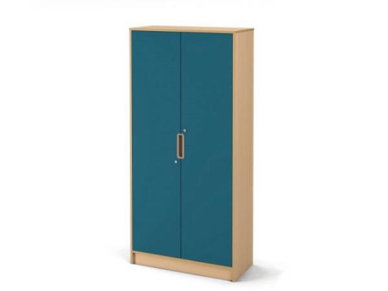 Image de Armoire-penderie haute 92 avec portes et serrure - bleu émeraude
