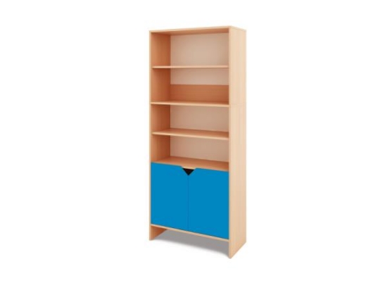 Image de Armoire haute de rangement + demi-portes basses - Bleu