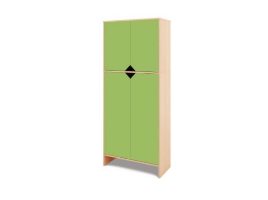 Image de Armoire de rangement haute avec portes basses et hautes - Vert