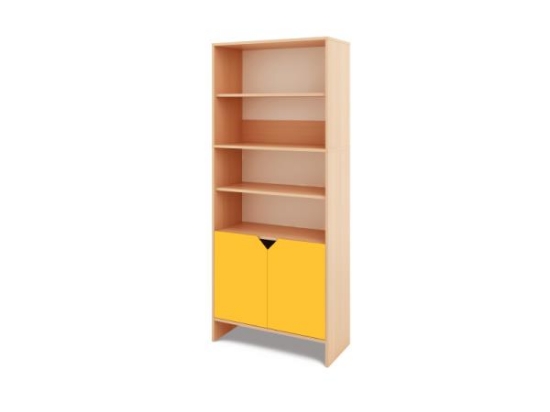 Image de Armoire de rangement haute avec demi-portes basses - Jaune