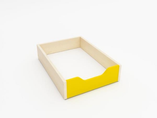 Image de Bac en bois peu profond jaune