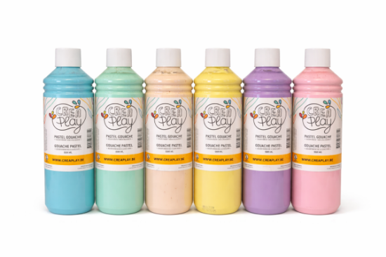Image de Gouache couleurs pastels, set de 6 x 500 ml