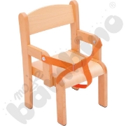 Image de Chaise en bois avec accoudoirs + ceinture sécurité H 21 cm