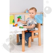 Image de Chaise en bois avec accoudoirs + ceinture sécurité H 21 cm
