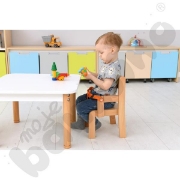 Image de Chaise en bois avec accoudoirs + ceinture sécurité H 21 cm