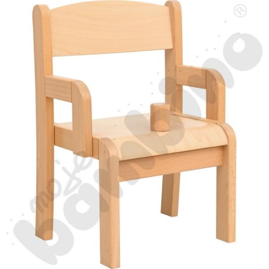 Image de Chaise en bois avec accoudoirs + barre anti-glisse H 21 cm