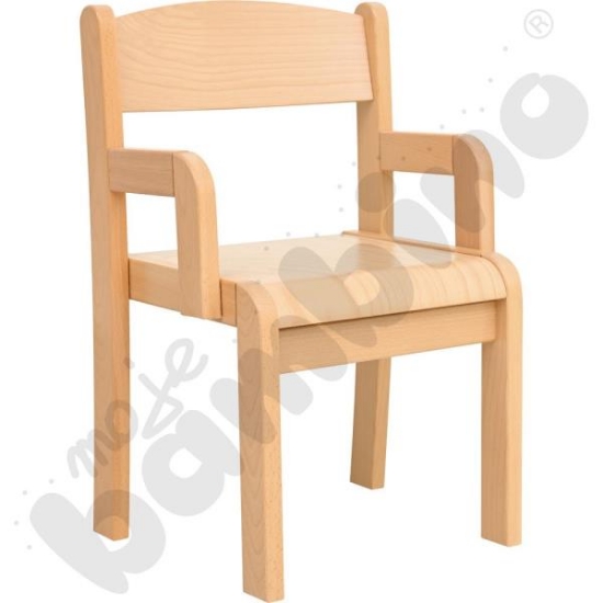 Image de Chaise en bois avec accoudoirs H 21 cm