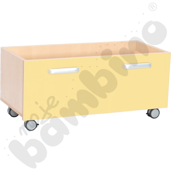 Image de Bac de rangement sur roulettes jaune
