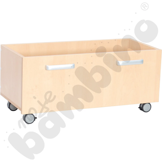 Image de Bac de rangement sur roulettes teinte bouleau