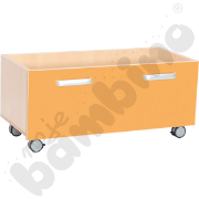 Image de Bac de rangement sur roulettes orange