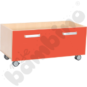 Image de Bac de rangement sur roulettes rouge